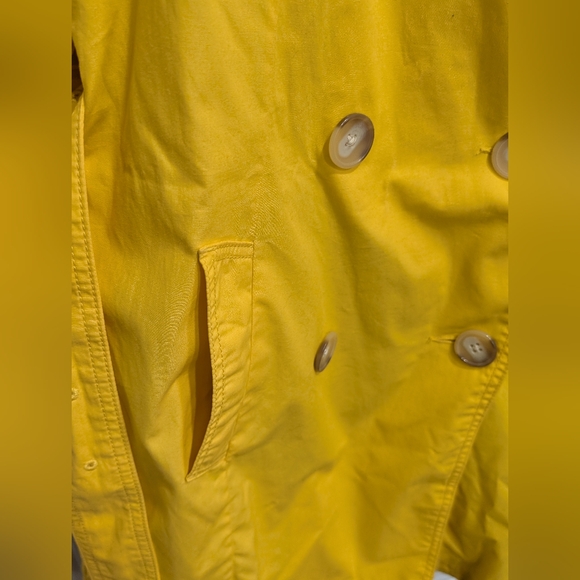 GAP Yellow Trench Coat Tailored Mid-Length - Picture 6 of 9